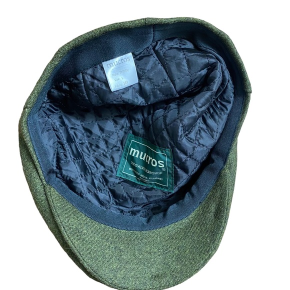 Mucros Weavers Irish Flat Cap Men's Tweed Hat Trinity Cap Made in Ireland Green - Picture 10 of 12